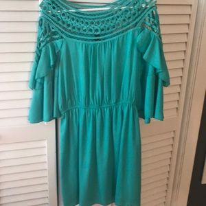 Blue knee length dress